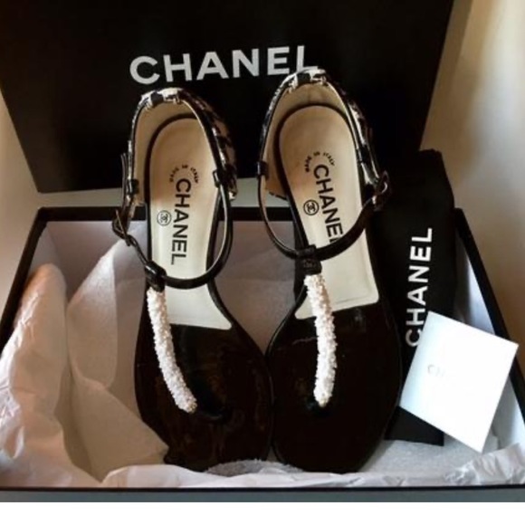 chanel beaded sandals